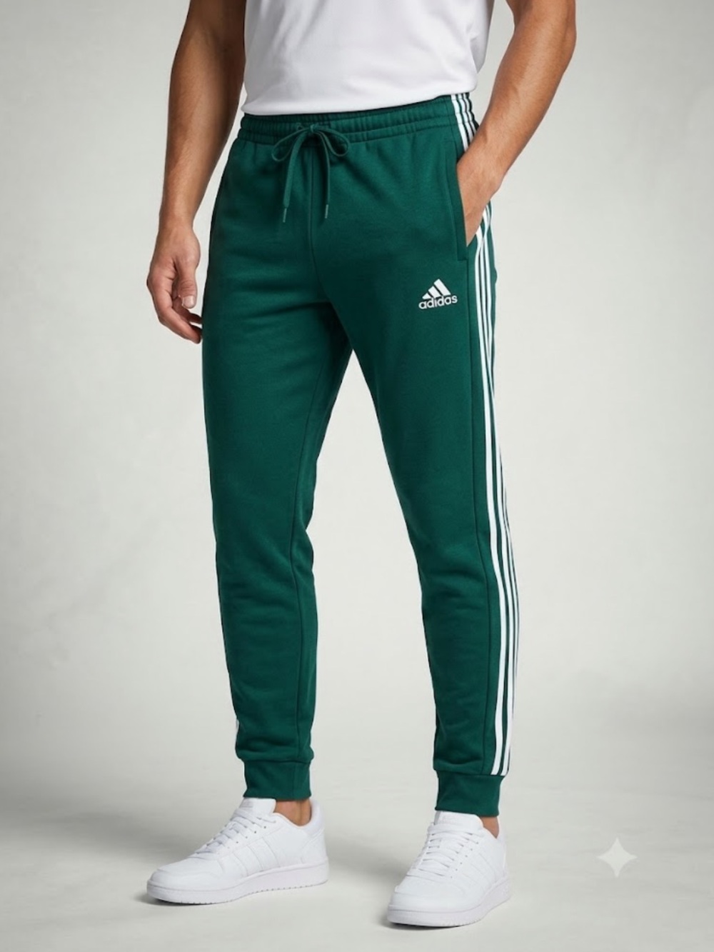 adidas Green 3-Stripe Joggers